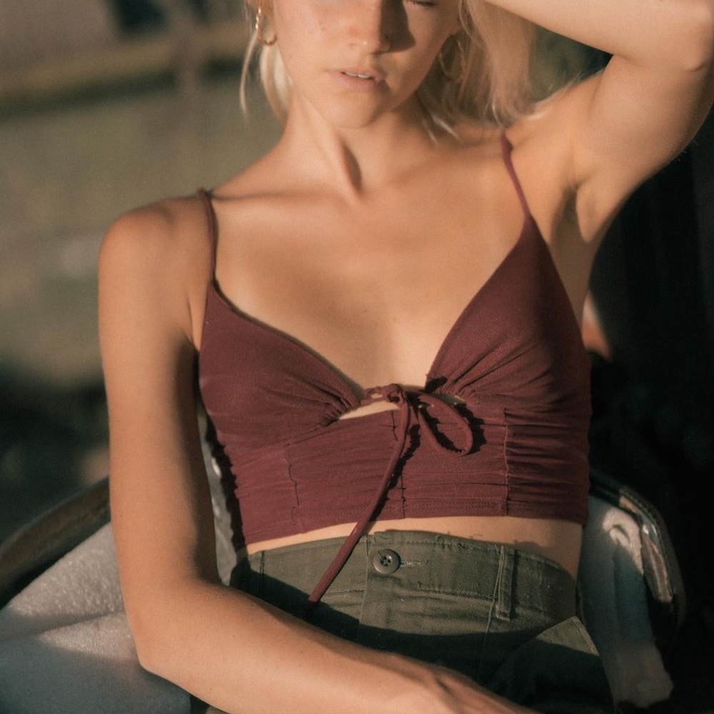 Burgundy Red Urban Outfitters Crop Top
